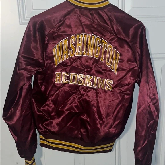 Washington Redskins Satin Varsity Style Jacket with Banned Old Chief Logo